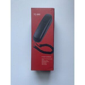 TC-990 Black Desk Phone – Corded Office Telephone with Caller ID & Speaker